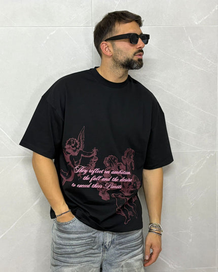 T-Shirt Angels Black/Pink