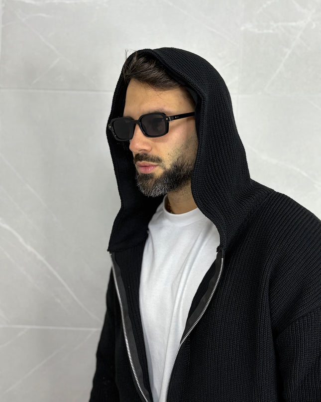 Maglione Archiive con cappuccio nero