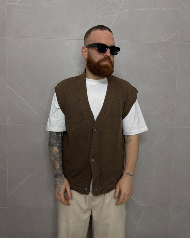 Cardigan Armhole Archiive Marrone