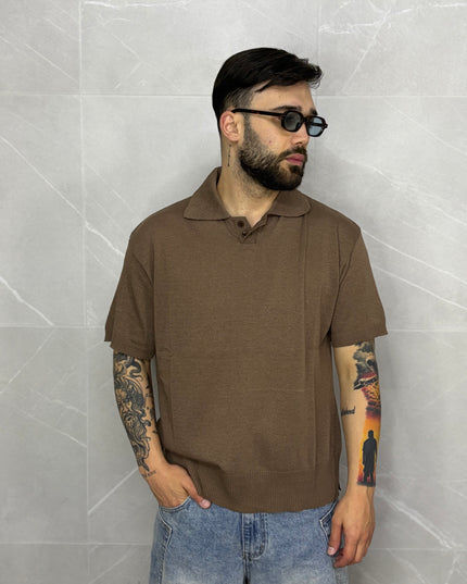 Polo in filo Marrone