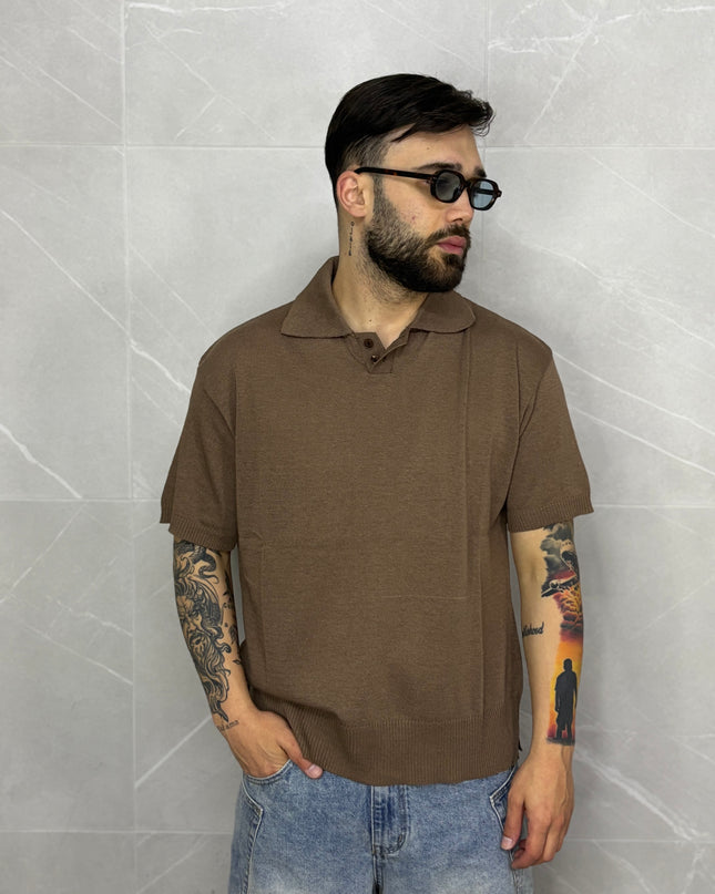 Polo in filo Marrone