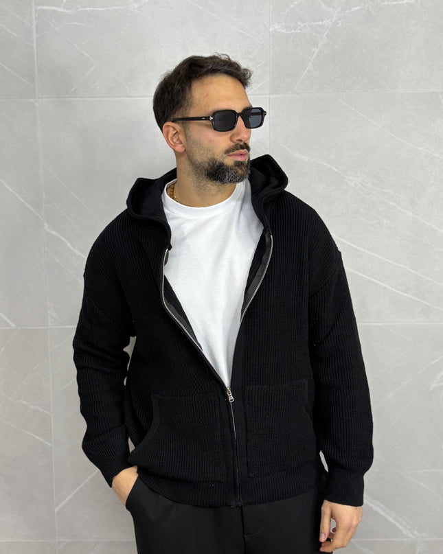 Maglione Archiive con cappuccio nero