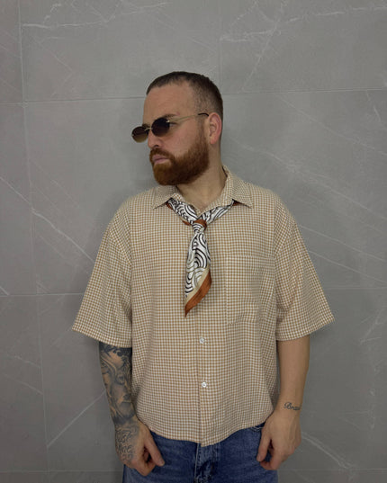 Camicia a quadri Senape