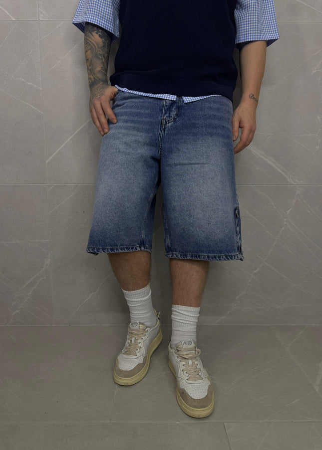 Bermuda in Denim con Zip