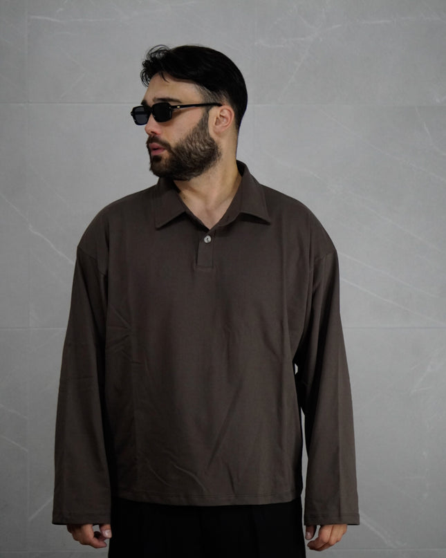 Polo Con manica a Campana Beige