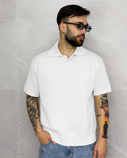 Polo in filo bianca