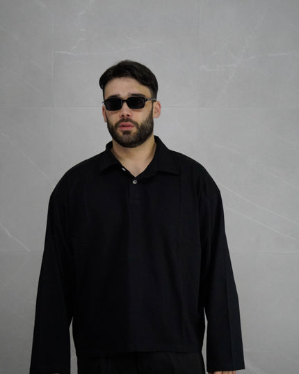 Polo Con manica a Campana Nera