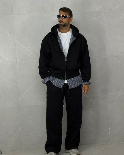 Tracksuite Nera con finiture in camicia