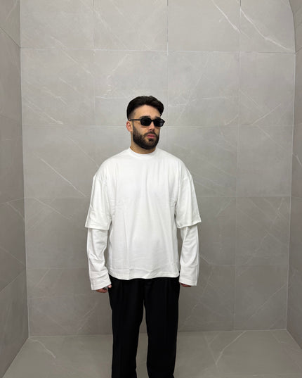 LongSleeve Manica Doppiata Bianca