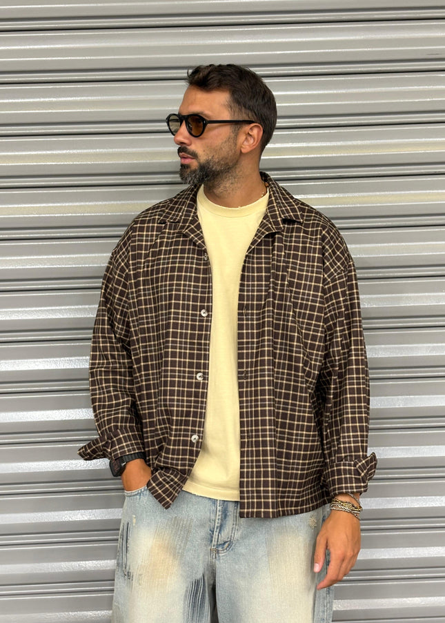 Camicia a Quadri beige