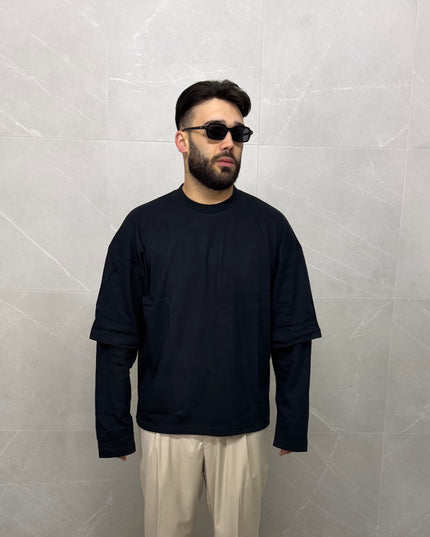 LongSleeve Manica doppiata nera