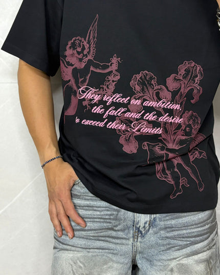 T-Shirt Angels Black/Pink