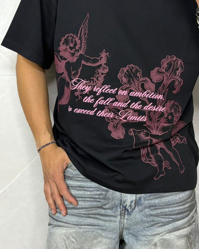 T-Shirt Angels Black/Pink
