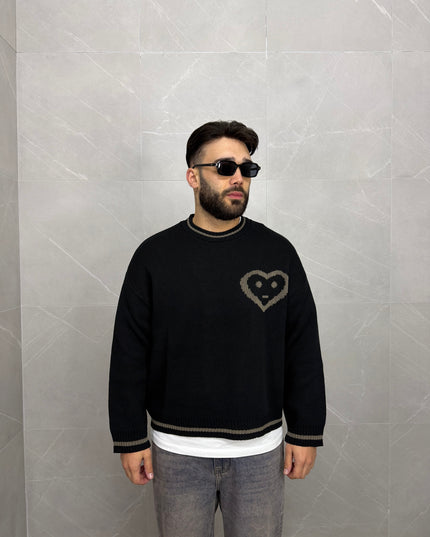 Maglione Archiive Love Nero