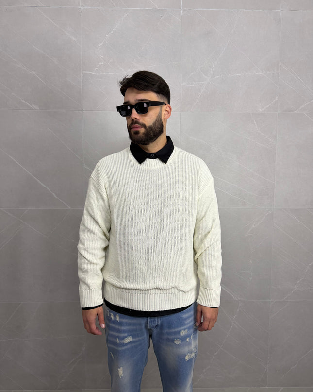 Maglione in filo Archiive Bianco