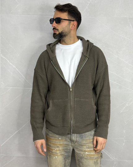 Maglione Archiive con cappuccio color Fango