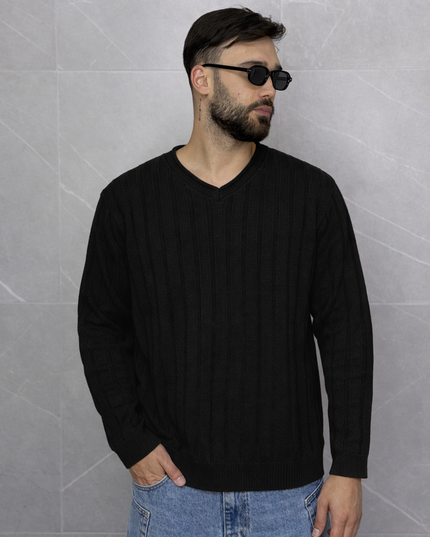 Maglia con scollo a V nera