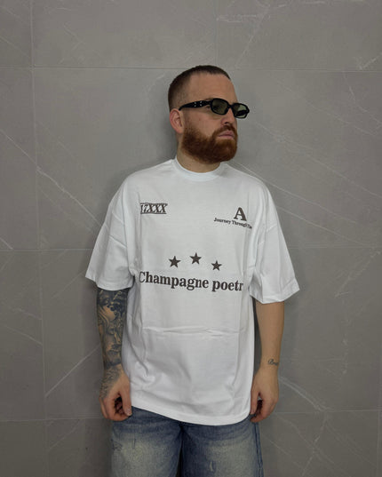 T-Shirt Bianca con stampa in Rilievo
